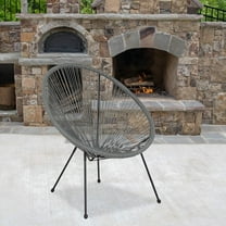 VibrantEcho Grey Papasan Bungee Lounge Chair