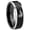 Black 2 Tone Beveled Edge, variant on Wolf Design Concave Black Tungsten Men Ring 10MM