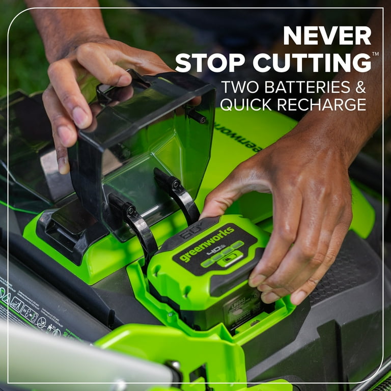 Greenworks 60V 25 Self Propelled Lawn Mower with 2 4.0 Ah Batteries Rapid Charger 2546002 Walmart