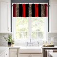 thumbnail image 4 of Leopard Print Valance Curtain Red Black Cheetah Buffalo Plaid Wild Animal Skin Rod Pocket Valance Window Treatments 1 Panel Short Curtains for Kitchen Farmhouse Living Room 54 x 18 in, 4 of 6