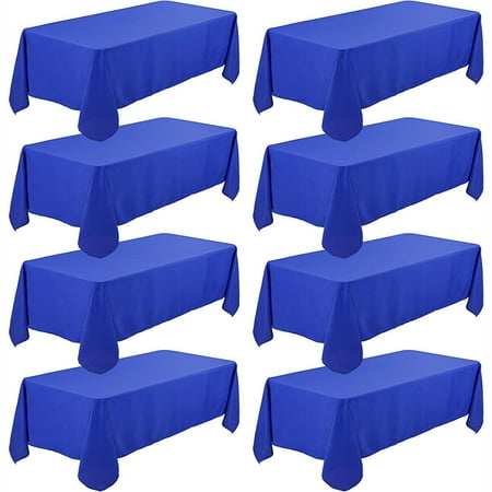

8 Pack Royal Blue Tablecloth 90 X 132 Inch Rectangle Table Clothes For 8 Foot Rectangle Tables Washable Polyester Fabric Table Covers For Wedding Party Reception Banquet Buffet Restaurant