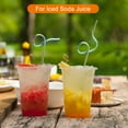 thumbnail image 5 of Unique Bargains 4Pack 10.6' Curly Shape Stainless Steel Straws Reusable Metal Straw, Black, 5 of 6