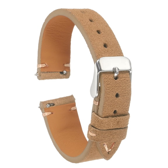Uxcell Suede Leather Strap Watch Bands Quick Release 16mm Vintage Watch Straps Classic Watchband Light Brown