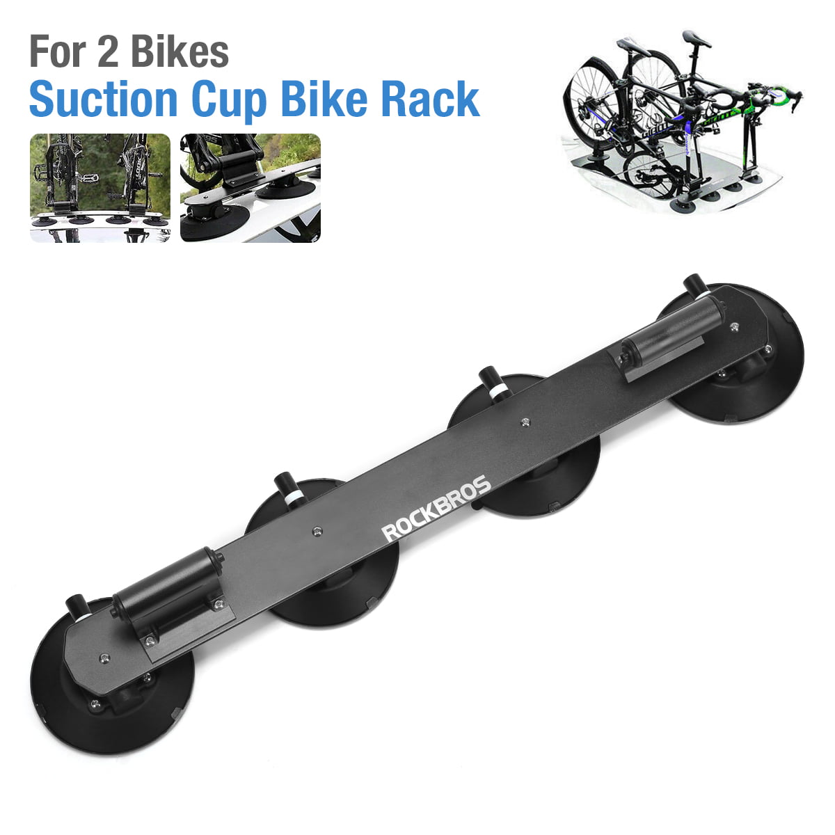 ROCKBROS Rooftop Bike Rack Car Roof Rack Rooftop Quick Release Aluminium Alloy Bicycle Roof Rack Suction Cup Car Roof Rack 