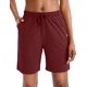 thumbnail image 2 of G Gradual Bermudas para mujer, pantalones cortos de punto con bolsillos profundos, pantalones cortos largos de 7 pulgadas para mujer, para caminar, atletismo (rojo oscuro, extragrande), 2 of 5