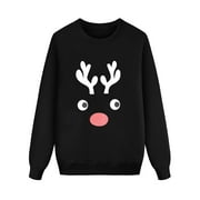 STORMDOING Christmas Long Sleeve Letter Print Hoodless Pullover Sweatshirt Blouse Xmas Holiday Family Matching Outfit Flapjack Pajamas Family Family Skeleton Pajamas