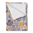 thumbnail image 2 of Underwater Soft Flannel Fleece Blanket, Marine Life Creatures Seashells Scallop Mollusk Ocean Aquatic Design, Cozy Plush for Indoor and Outdoor Use, 50" x 60", White and Multicolor, by Ambesonne, 2 of 5