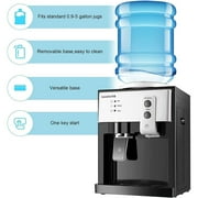 Top Loading Water Cooler Dispenser - Desktop Electric Hot and Cold Dispenser,3 Temperature Settings Boiling Water, Normal Water,Ice (46-59 Degree F ) for 1 to 5 Gallon Bottles, White