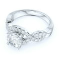 thumbnail image 3 of Sterling Silver Luxury Vintage Infinity Twisted Vine Simulated 1CT Round Brilliant Diamond Engagement Ring Halo Bridal Ring (3.5), 3 of 6