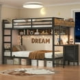 thumbnail image 3 of AOGLLATI Twin Over Twin Bunk Beds with Bedside Storage & LED Lights for Teens Loft Bed with Desk and Storage Drawers Black, 3 of 14