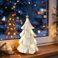 thumbnail image 7 of Vintage Lighted Christmas Tree Figurine with Warm LED Glow for Tabletop Holiday Decor, 7 of 7