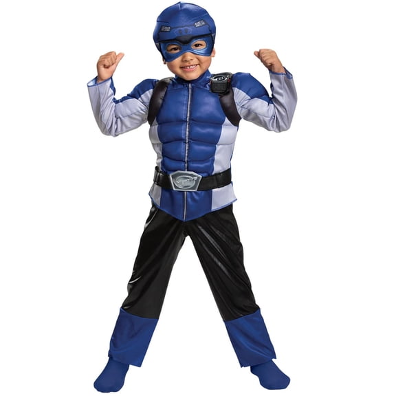 Disguise Toddler Boys' Power Rangers Beast Morphers Blue Ranger Muscle Costume - 4-6