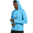 thumbnail image 7 of BRDFRL Men's Sun Protection Hoodie Shirts Long Sleeve UPF 50+ Swim Fishing Shirt with Hood Lightweight Rash Guard UV SPF Sky Blue XL, 7 of 7