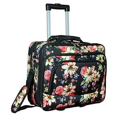 UPC: 0818578023327 | World Traveler Rolling 17-inch Laptop Case – Rose Lily