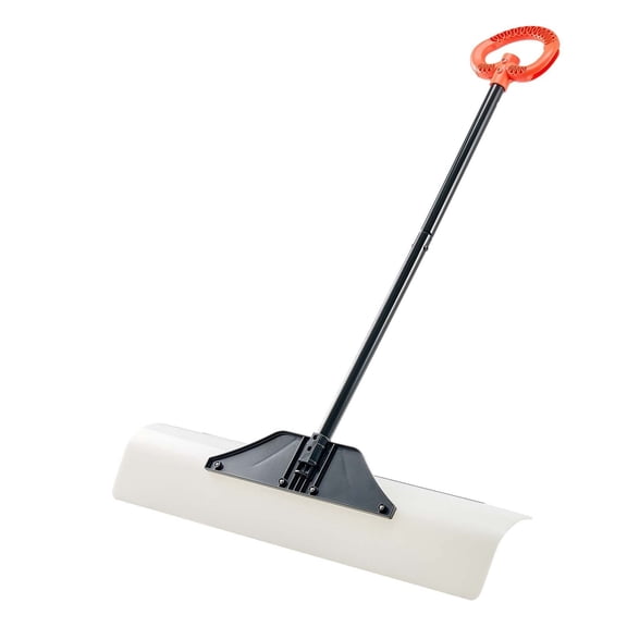 Dranite Heavy-Duty 36" Snow Pusher Shovel with Metal Reinforced Edge & Adjustable Handle, Ergonomic Ice Scraper for Efficient Driveway & Sidewalk Clearing