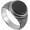Silver Black, variant on Men's Vintage Simple Round Stone Dotted Pattern Ring, Stainless Steel Gothic Punk Style Band, Party Concert Everyday Style