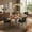 Black, variant on Sailvan Modern Dining Chairs Set of 4,Upholstered Rattan Chairs,Fabric Padded Side Chairs with Rattan Backrest & Thick Cushions,Accent Kitchen Chair with Metal Leg,Brown