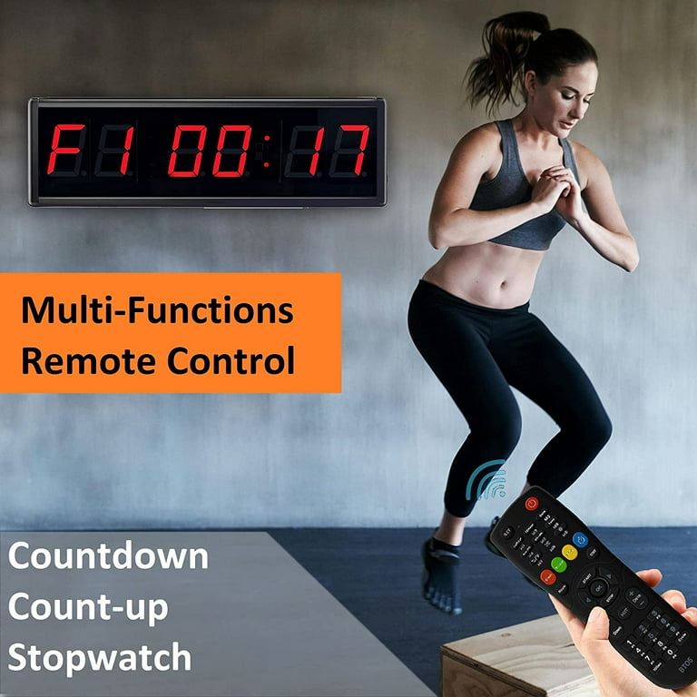 BTBSIGN LED Digital Countdown Wall Clock Fitness Timer Stopwatch for