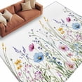 thumbnail image 2 of Pink Blue Floral Area Rugs 5x7 for Living Room, Farmhouse Garden Flowers Botanical Non Slip Washable Rug Runner, Low Pile Indoor Floor Carpet Mat Bathroom Rugs for Bedroom, Kids Room, 2 of 9
