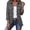 Dark Gray, variant on Jackets For Women Cheetah Leopard Print Ruffle Lapel Button Up Open Front Cardigan Casual Long Sleeve Ruffle Jacket