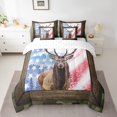 thumbnail image 2 of Erosebridal Retro American Flag Bed in a Bag Full Size,Wildlife Animal Deer Bed Set,Brown Camouflage Plaid Bedding Full Size,Microfiber Bedroom Decor,7 Pieces, 2 of 6