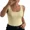 yellow, variant on CHICME Tank Tops For Women Rhinestone Solid Color Sleeveless Ribbed Fitted Camisole Summer Top Going Out Vest Black-S
