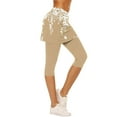 thumbnail image 3 of QATAINLAV Ropa de Verano Para Mujer! Skirted Legging Pants for Women Tummy Control Floral Printed Gym Athletic Dress Capris Summer Running Sport Capris Leggings Khaki XL, 3 of 7