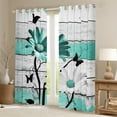 thumbnail image 2 of jejeloiu Cyan Floral Daisy Blackout Curtains Set of 2 (38x54 Each),Butterfly Butterflies Silhouette Curtains and Drapes,Old Barn Door Living Room Curtains,Microfiber Bedroom Decorative, 2 of 6