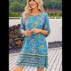 thumbnail image 5 of Vestido Informal de Verano para Mujer, Estilo Bohemio, con Borlas y Cuello Anudado, Larga 3/4, Estampado Floral Corto Azul L, 5 of 8