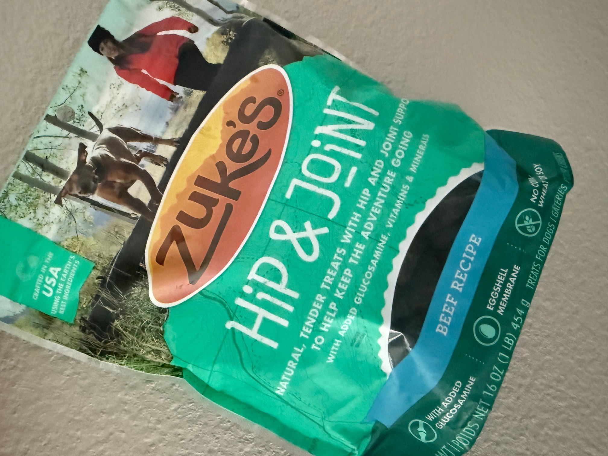 Zukes Hip Action Hip & Joint Supplement Dog Treat - Roasted Beef Recipe [Dog, Nutritional Supplements] 1 lb