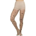 thumbnail image 4 of ToBeInStyle Women's Star Print Spandex Sheer Pantyhose - Beige/Black - One Size, 4 of 6