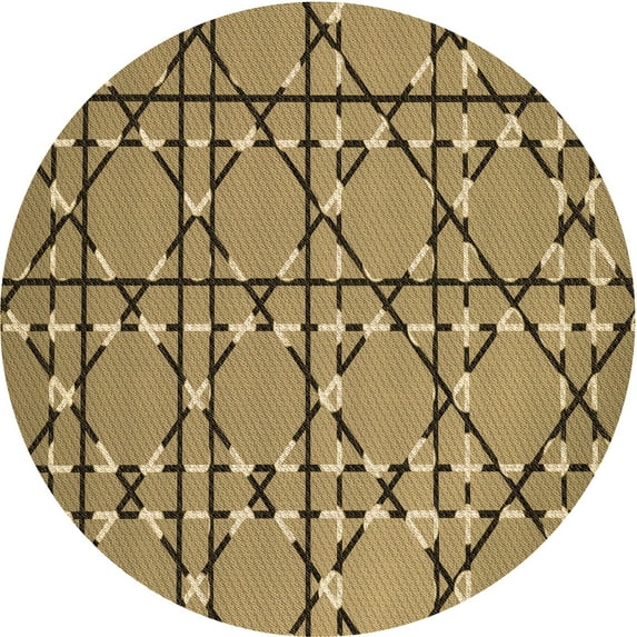 Ahgly Company Machine Washable Indoor Round Transitional Red Brown Area Rugs, 8' Round
