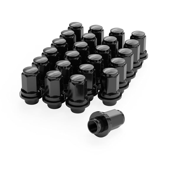 Richeer 24Pcs M12x1.5 OEM Factory Style Black Lug Nuts for Tacoma, 4Runner, FJ Cruiser, GX460, GX470, Mag Washer Style, 1.85 inch Tall - 13/16"(21mm) Hex, 12x1.5 Black Lug Nuts