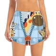 thumbnail image 2 of Sigee Giraffe Come Out From Zipper for Women's Athletic Shorts High Waisted Running Shorts Pocket Sporty Short Gym Elastic Workout ShortsLarge, 2 of 9