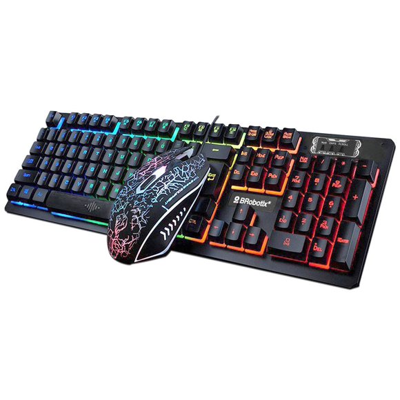Teclado y Mouse BRobotix 458977 USB RGB a Prueba de Agua