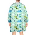 thumbnail image 2 of Wearable Oversized Blanket,LightGreen Dinosaurs Clouds Trees Pattern Wearable Blanket Hoodie for Adults,Cozy Hooded Blankets with Super Pockets,Super Warm Fuzzy Pullover for Women & Men, 2 of 6