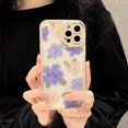 thumbnail image 2 of Case Compatible for iPhone 13 Pro, Spring Flower Floral Design for Women Girl Shockproof TPU Bumper Cover for iPhone 13 Pro (6.1 inch), Purple Flower, 2 of 13