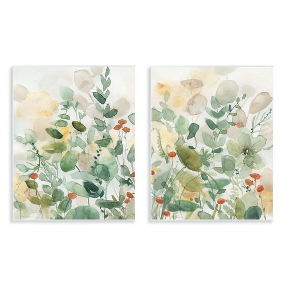 Stupell Industries Botanical Garlands Abstract Plants & Flowers Painting Unframed Art Print Wall Art, 11 x 14, Set of 2