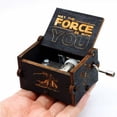 thumbnail image 5 of Caja de música de madera negra de Star Wars, cajas musicales de madera talladas a mano antiguas, decoraciones artesanales para regalos de niños, 5 of 5