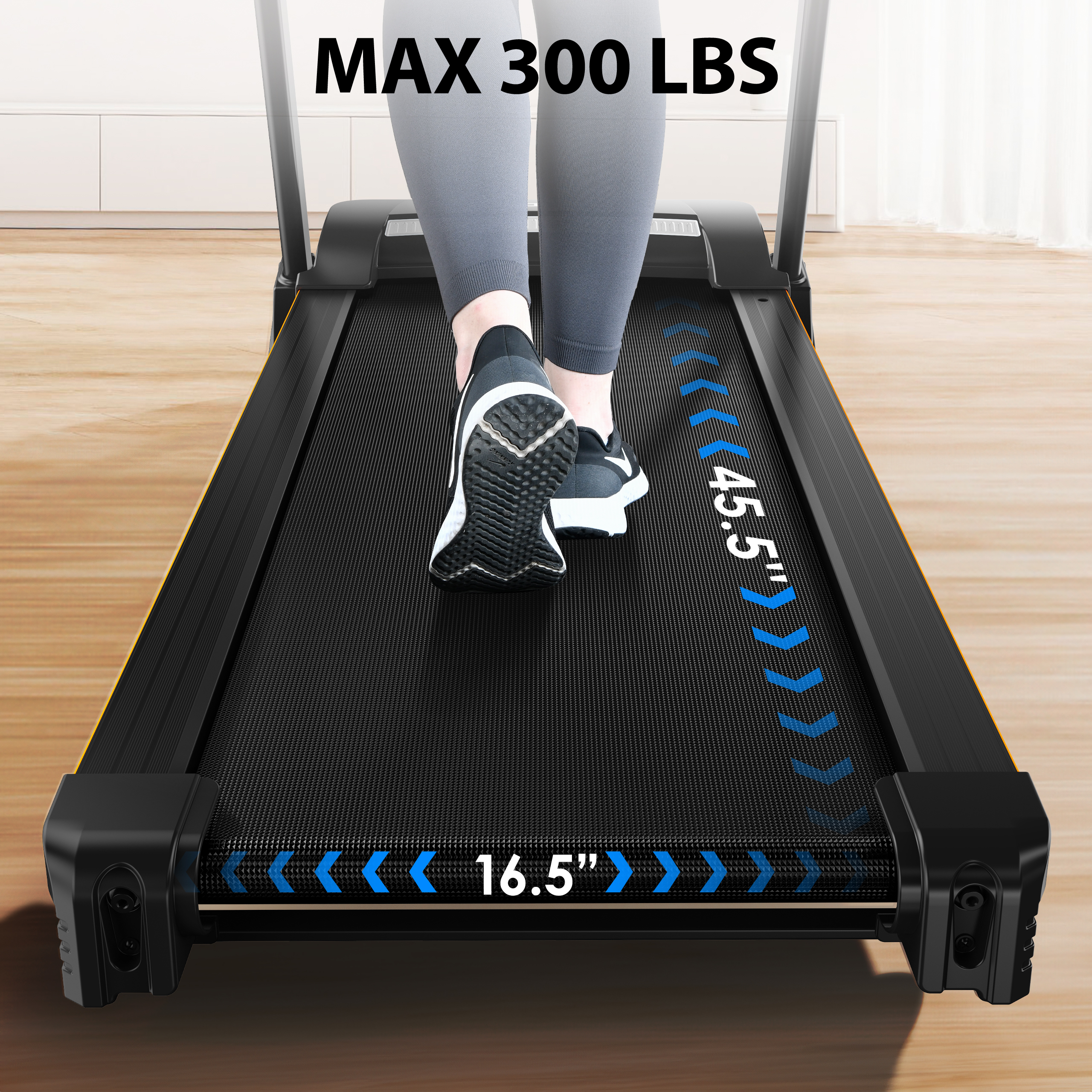 RENESTAR Folding Treadmill with Auto Incline:3.0HP Foldable Electric Treadmill for Home Fitness&Workouts, 300 lb Capacity, 0.5-10 MPH, Portable Running Machine with APP, Bluetooth Speaker