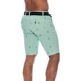 thumbnail image 2 of 9 Crowns Men's Flat Front Flamingo Palm Stretch Belted Casual Shorts (38, Peppermint/Palm), 2 of 2