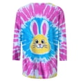 thumbnail image 4 of Jinhomg Funny Easter Shirt for Women 2025 Novelty Tie Dye Bunny Graphic Holiday Blouses Casual Loose M/4 Sleeve Round Neck Party Tops Holiday Multicolor M, 4 of 5