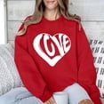 thumbnail image 2 of Penkiiy Chandail en Molleton Imprimé Col Rond pour Femmes Saint-Valentin Manches Longues Chandail en Molleton à Capuche m Rouge, 2 of 7