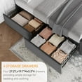 thumbnail image 4 of Full Size Upholstered Bed Frame with 4 Storage Drawers & Adjustable Headboard, Button Tufted Platform Bed with Wooden Slats Support, No Box Spring Needed, Bedroom Furniture, 4 of 9