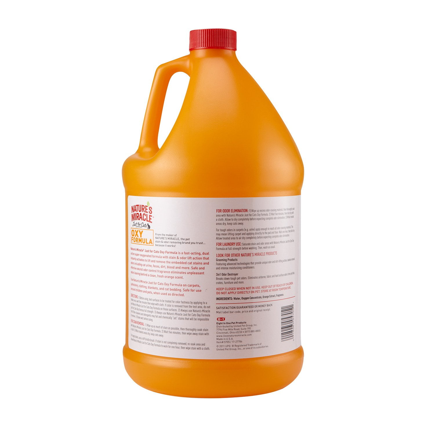 Nature s Miracle Oxy Formula 1 Gallon Dual Action Stain And Odor Remover Walmart