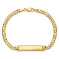 thumbnail image 4 of Auriga 14k Yellow Gold Flat Curb Link Diamond Cut ID Bracelet 7inch for Women, 4 of 6