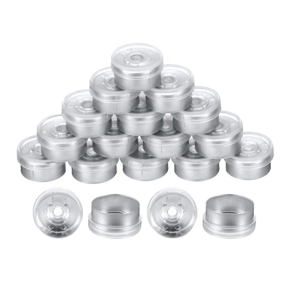 Uxcell 13mm Flip Off Caps 200PCS Seals Burr-Free Flip Off Top Caps for Glass Vial Freeze-Dried Bottles, Clear/Matte Silver