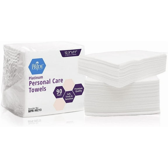 Med Pride Disposable Body Wipes, 90 Count Personal Care Wipes, Unscented Adult Washcloths for Incontinence