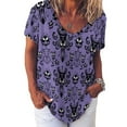 thumbnail image 3 of Haunted Mansion V Neck Fashion Oversize T-Shirt Short Sleeve Shirt Tops, 3 of 8
