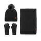 thumbnail image 1 of Conjunto de gorros y bufandas Prolriy para hombre y mujer, de 3 piezas, con calentador de cuello y guantes, color negro, 1 of 6